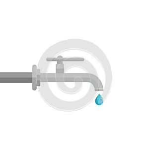 Faucet Water tap falling drop of water