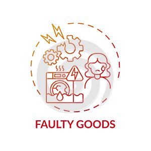 Faulty goods concept icon
