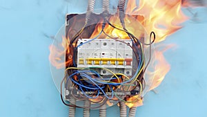 Faulty wiring resulting electrical fire from short circuit.