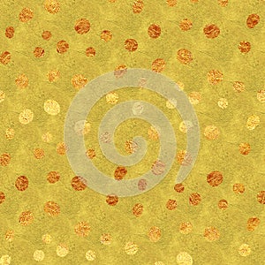 Faux Gold Foil Glitter Polka Dots Pattern