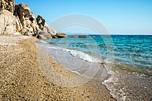 Fava beach on Greek peninsula Sithonia