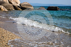 Fava beach on Greek peninsula Sithonia