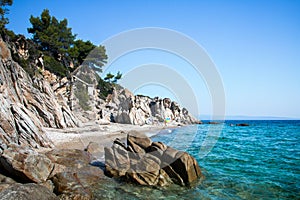 Fava beach on Greek peninsula Sithonia