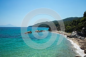 Fava beach on Greek peninsula Sithonia