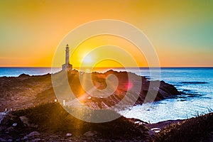 Favaritx Lighthouse in Minorca, Spain