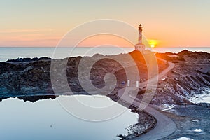 Favaritx Lighthouse in Minorca, Spain