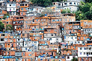 Favela, Brazilian slum in Rio de Janeiro photo