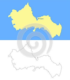 Favignana island map part of Aegadian islands - cdr format