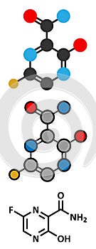 Faviparivir antiviral drug molecule. Used in treatment of Ebola virus photo