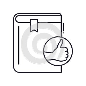 Favorite book concept icon, linear isolated illustration, thin line vector, web design sign, outline concept symbol with