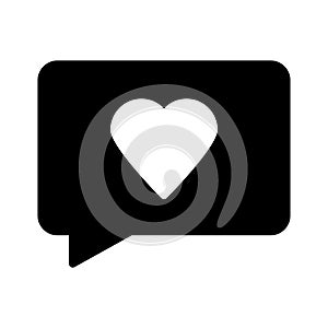 Favorite bubble glyph flat vector icon