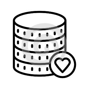 Favorite database thin line vector icon