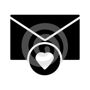 Favorite email glyph flat vector icon