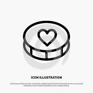 Favorite, Heart, Love, Loves Line Icon Vector