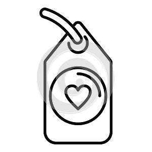 Favorite item tag icon outline vector. Online love shopping