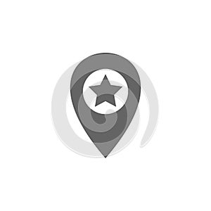 Favorite, location, pin icon. Element of materia flat maps and travel icon. Premium quality graphic design icon. Signs and symbols