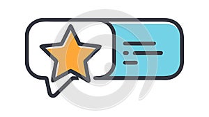 Favorite Message or Bookmark Chat Bubble Icon, vector design Generative AI