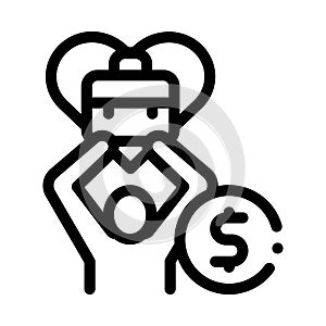 Favorite money job icon vector outline illustration