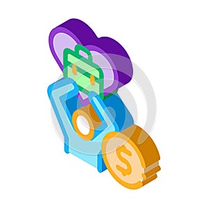 Favorite money job isometric icon vector illustration