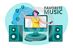 Favorite music concept banner template