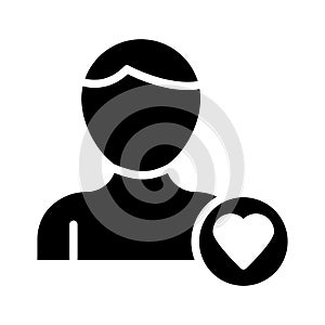 Favorite profile glyph flat vector icon