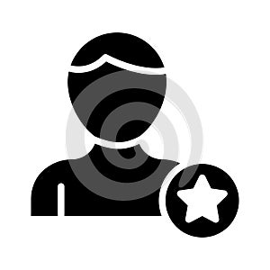 Favorite profile glyph flat vector icon