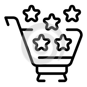 Favorite shop cart icon outline vector. Online store