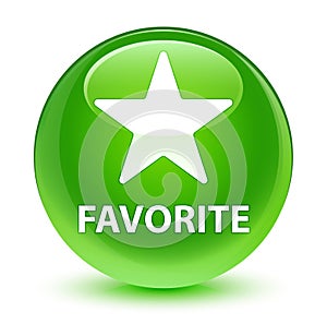 Favorite (star icon) glassy green round button