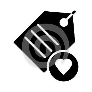 Favorite tag glyph flat vector icon