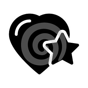 Favorite vector glyph flat icon