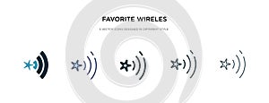 Favorite wireles conecction icon in different style vector illustration. two colored and black favorite wireles conecction vector