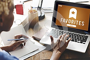 Favorites Bookmark Content Web Online Management Concept