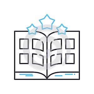 favourite book line icon, outline symbol, vector illustration, concept sign