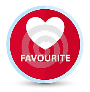 Favourite (heart icon) flat prime red round button