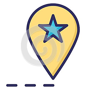 Favourite location, gps Isolated Vector Icon that can be easily modified or edited