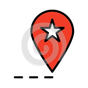 Favourite location, gps Isolated Vector Icon that can be easily modified or edited