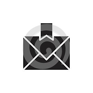 Favourite mail icon Flat line illustration