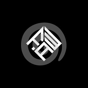 FAW letter logo design on black background. FAW creative initials letter logo concept. FAW letter design
