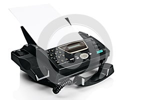 Fax machine with document