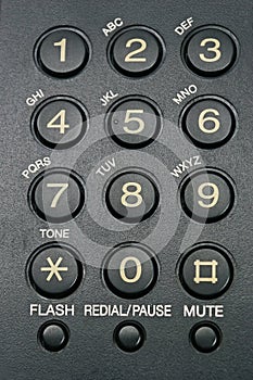 Fax machine keypad close-up