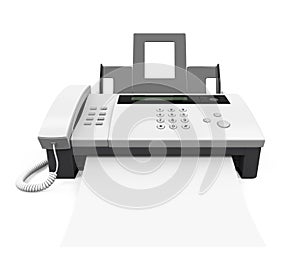 Fax Machine with Paper Isolated