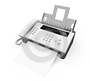 Fax Machine with Paper Isolated