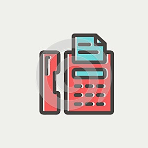 Fax machine thin line icon