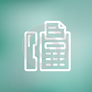 Fax machine thin line icon