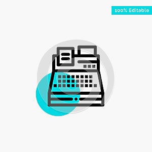 Fax, Print, Printer, Shopping turquoise highlight circle point Vector icon