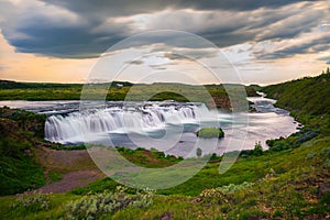 Faxafoss waterfall also called the Faxi waterfall in south Iceland