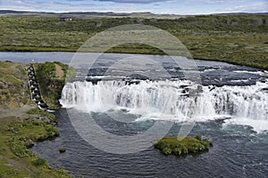 Faxi Falls with fish ladder for salmon, Iceland