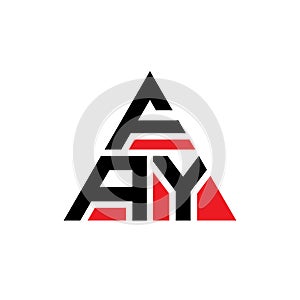 FAY triangle letter logo design with triangle shape. FAY triangle logo design monogram. FAY triangle vector logo template with red photo