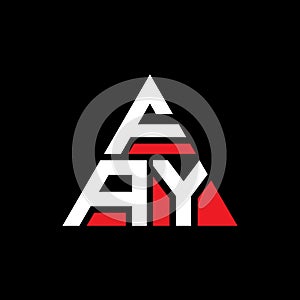 FAY triangle letter logo design with triangle shape. FAY triangle logo design monogram. FAY triangle vector logo template with red