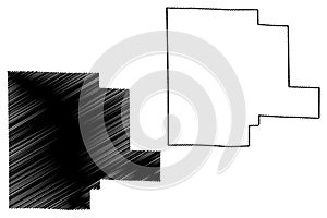 Fayette County, Alabama Counties in Alabama, United States of America,USA, U.S., US map vector illustration, scribble sketch